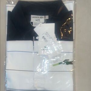 Lacoste Navy and White Polo Shirt